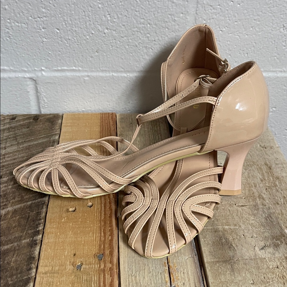 Elegant Beige Strappy Heels